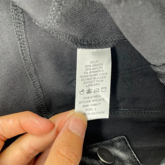 Shinestar Pants Women L Black Slim Stretch Tapered Ankle Career  Casual Button - Picture 9 of 10